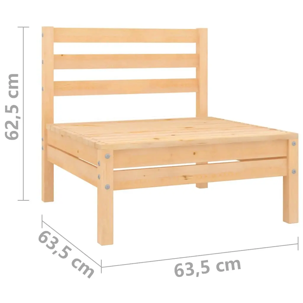 3 Piece Outdoor Lounge Set Solid Pinewood Garden Furniture Brown