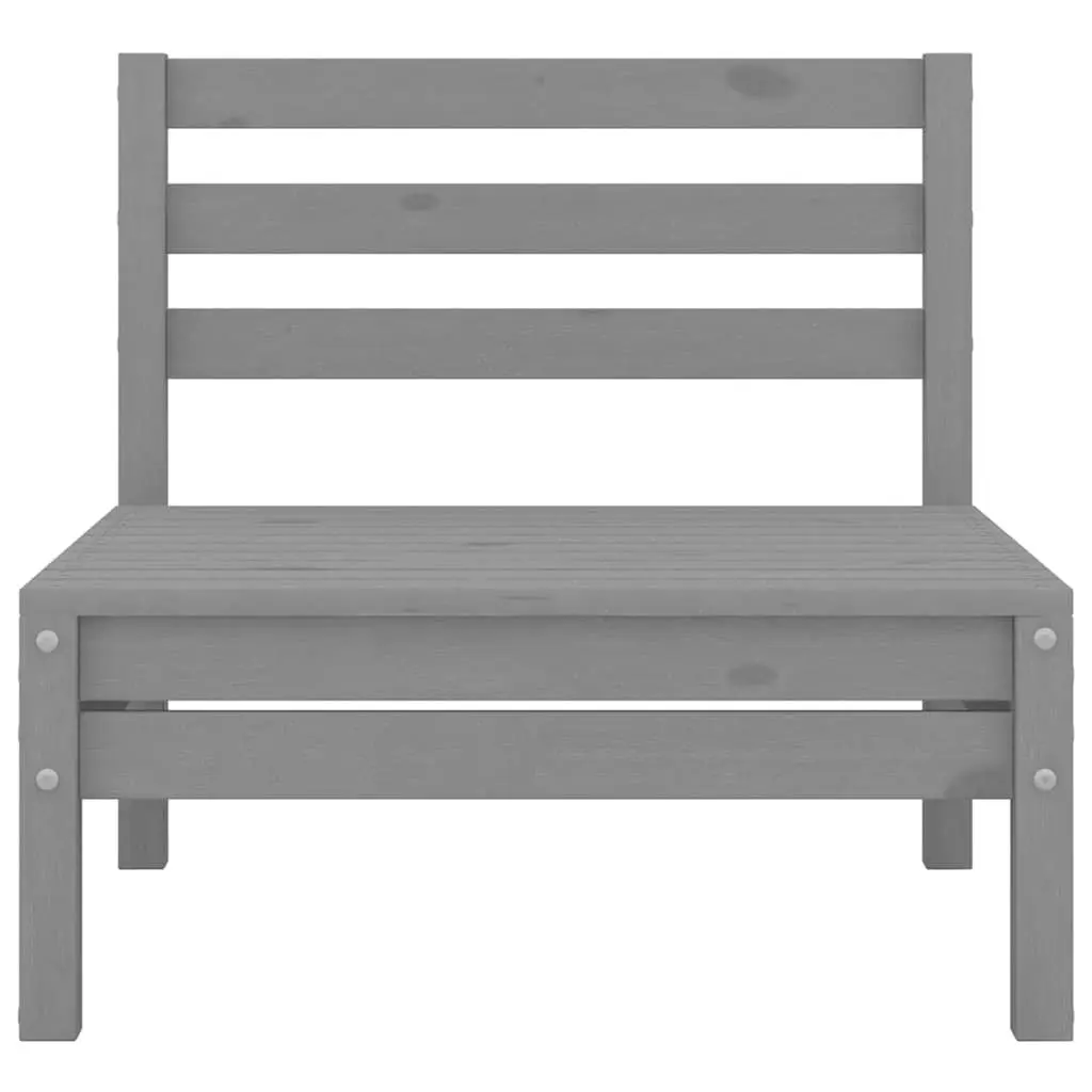 3 Piece Modular Garden Lounge Set Grey Solid Pinewood Outdoor Furniture