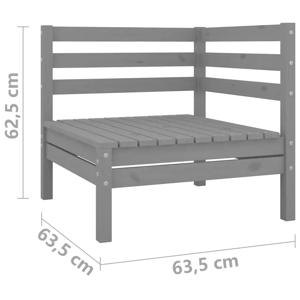 Outdoor Garden Lounge Set 3 Piece Grey Patio Furniture Modular Seating