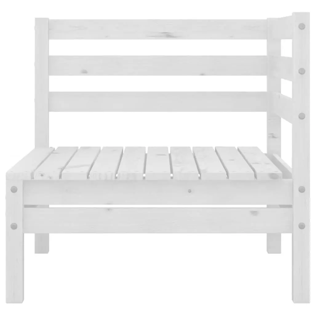 3 Piece Modular Outdoor Garden Lounge Set White Solid Pinewood Patio Furniture
