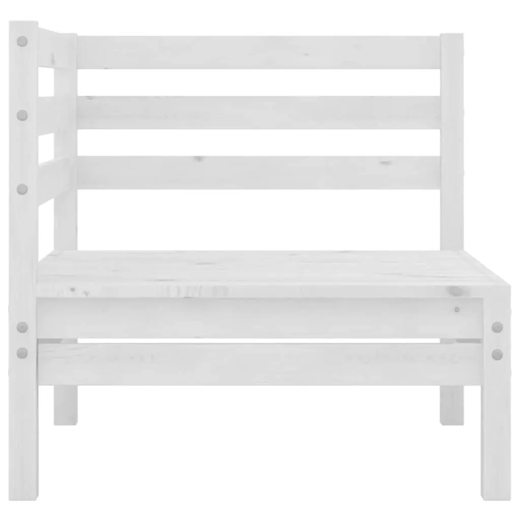 Garden Lounge Set Modular Solid Pinewood 4 Piece White Outdoor Furniture