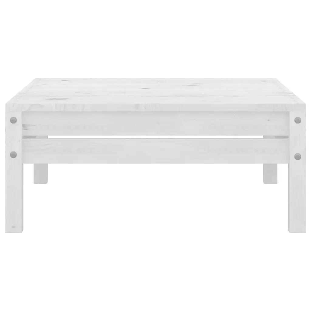 Garden Lounge Set Modular Solid Pinewood 4 Piece White Outdoor Furniture