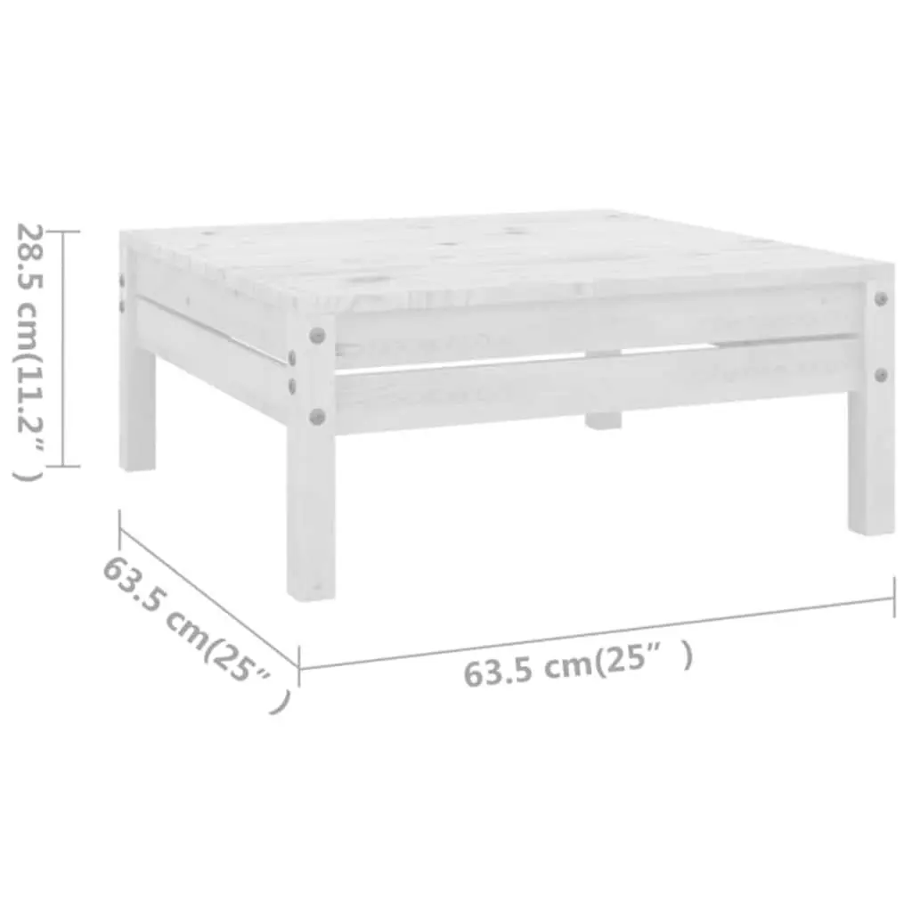 5 Piece Garden Lounge Set Solid Wood White Patio Outdoor Furniture Sofa