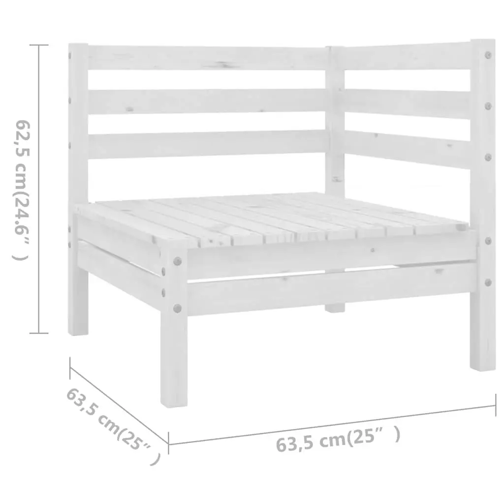 7 Piece Garden Lounge Set Solid Pinewood White Patio Outdoor Furniture Sofa
