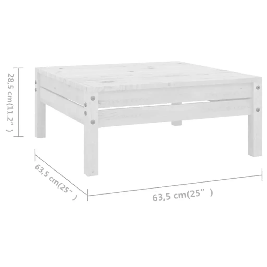 7 Piece Garden Lounge Set Solid Pinewood White Patio Outdoor Furniture Sofa