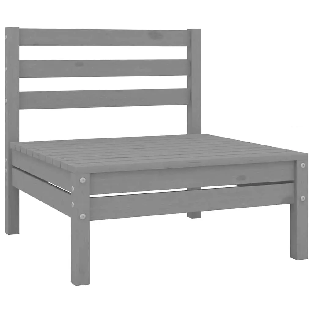Garden Lounge Set 5 Piece Outdoor Furniture Pallet Design Grey Wooden Sofa