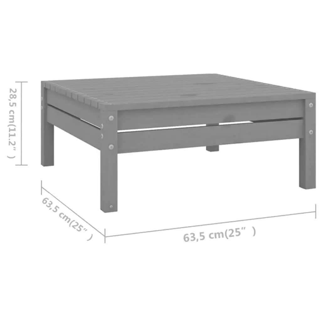 7 Piece Garden Lounge Set Solid Pinewood Outdoor Furniture Patio Sofa Grey