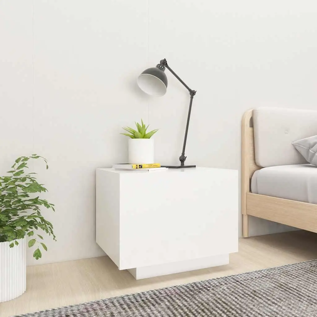 Bedside Cabinet White Engineered Wood 100x35x40 cm