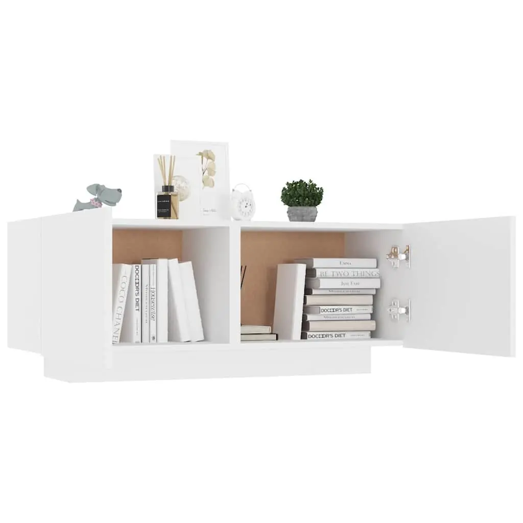 Bedside Cabinet White Engineered Wood 100x35x40 cm