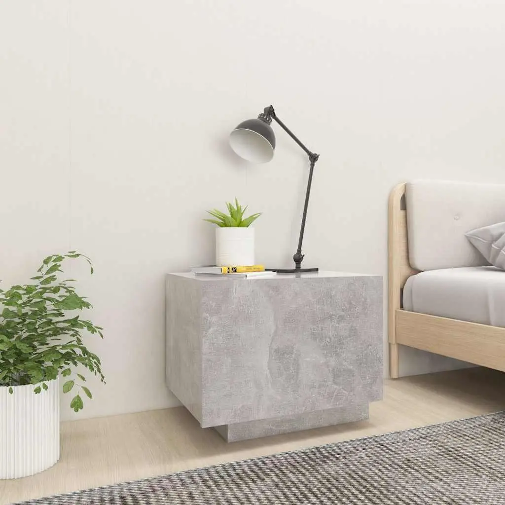 Bedside Cabinet Grey 100x35x40 cm Storage Table Nightstand Engineered Wood