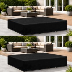 2-Piece Black Outdoor Protector Set for Garden Furniture
