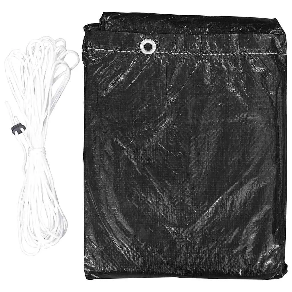 Swing Bench Cover Set 2 pcs Durable Water-Resistant UV-Resistant Black 135 x 105 x 175 cm