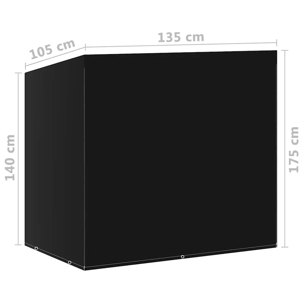 Swing Bench Cover Set 2 pcs Durable Water-Resistant UV-Resistant Black 135 x 105 x 175 cm