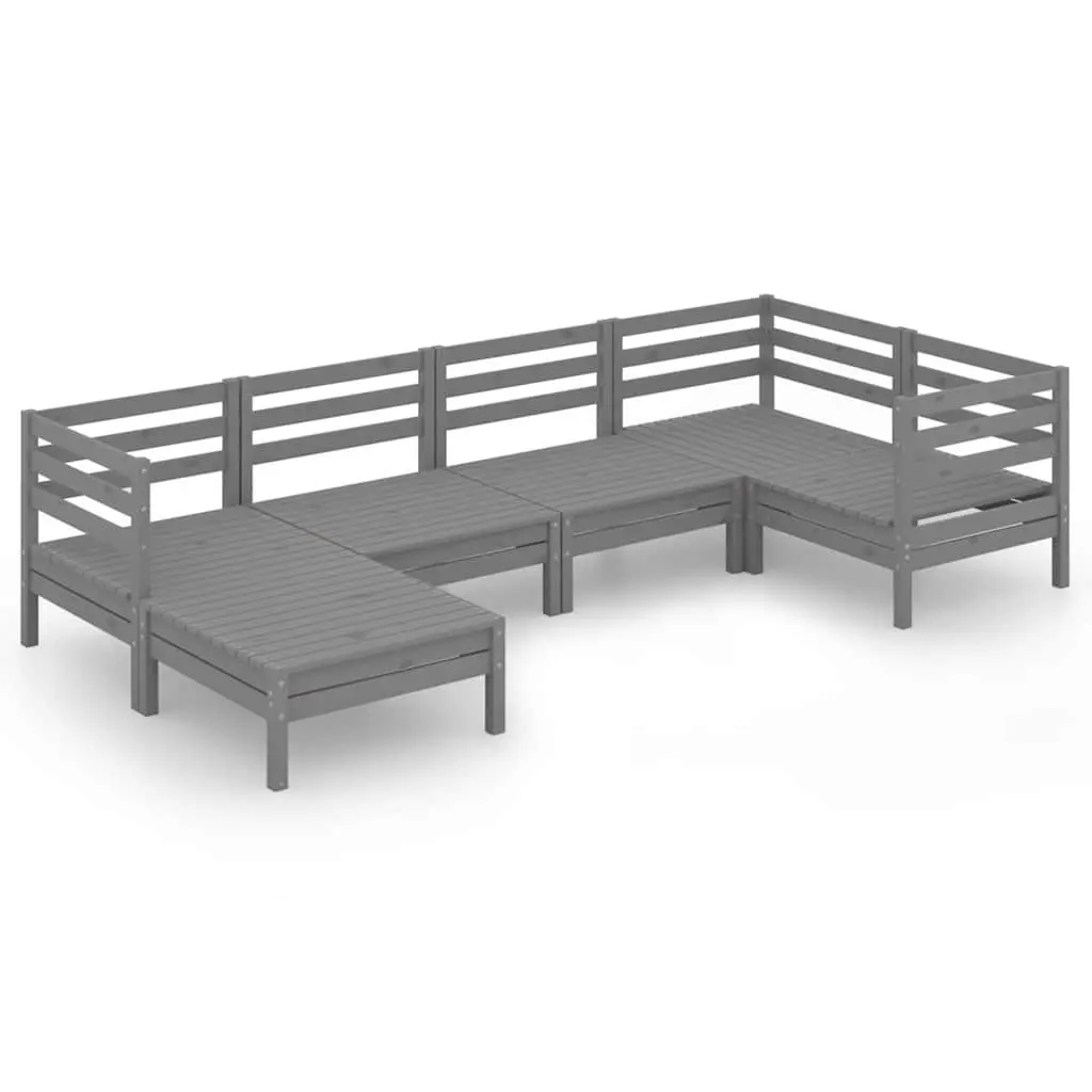 Garden Lounge Set Modular Pallet Style 6 Piece Outdoor Patio Sofa Furniture Grey