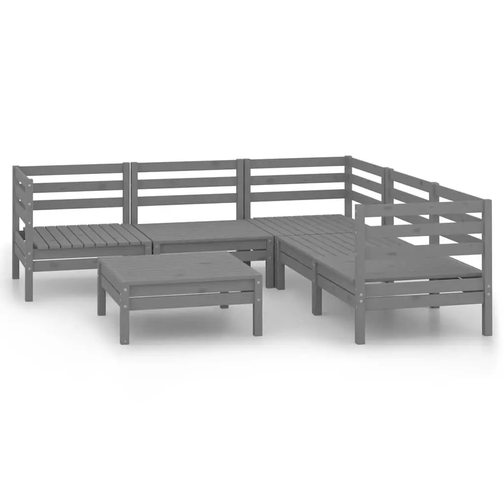 6 Piece Garden Lounge Set Solid Pinewood Modular Patio Sofa Outdoor Furniture