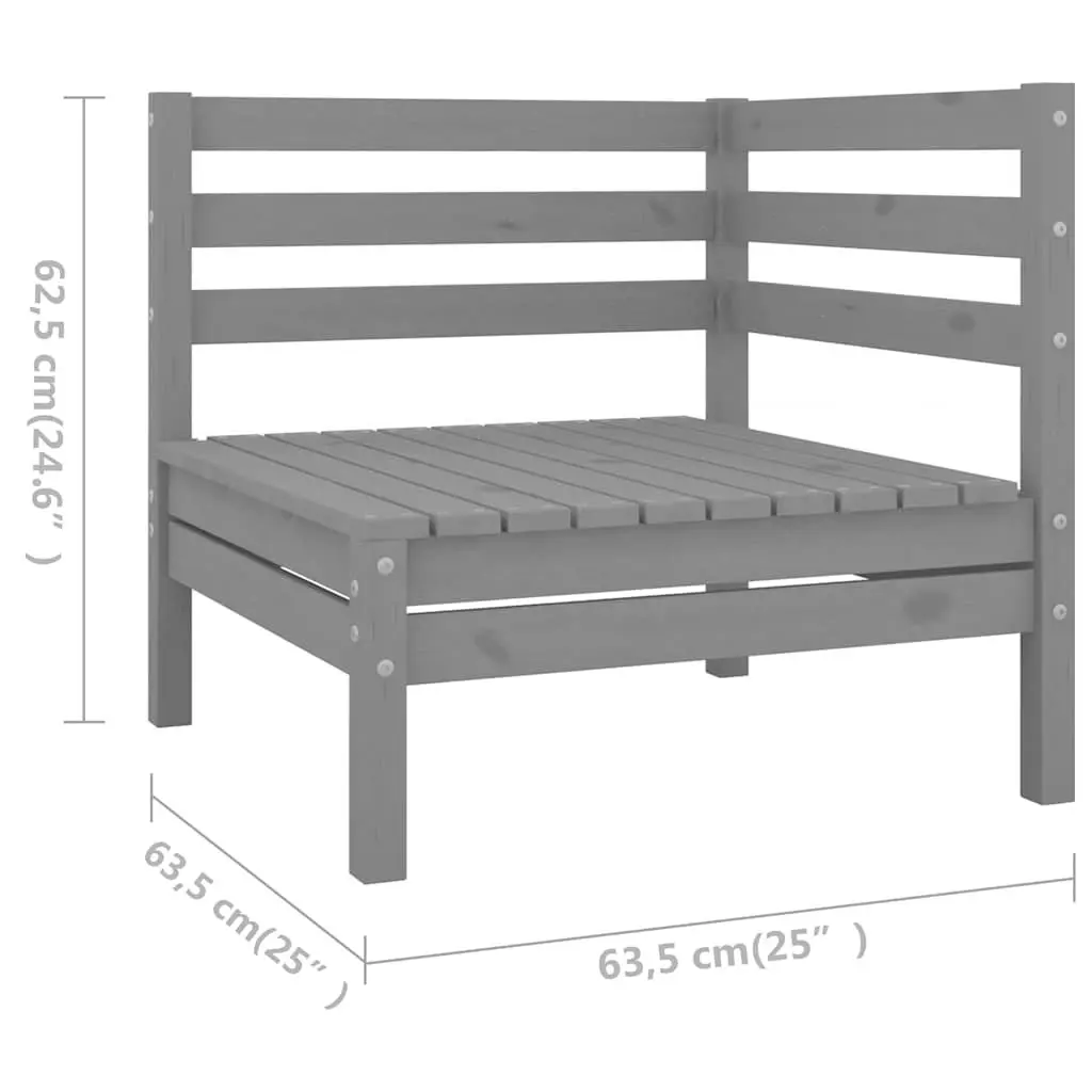 6 Piece Garden Lounge Set Solid Pinewood Modular Patio Sofa Outdoor Furniture