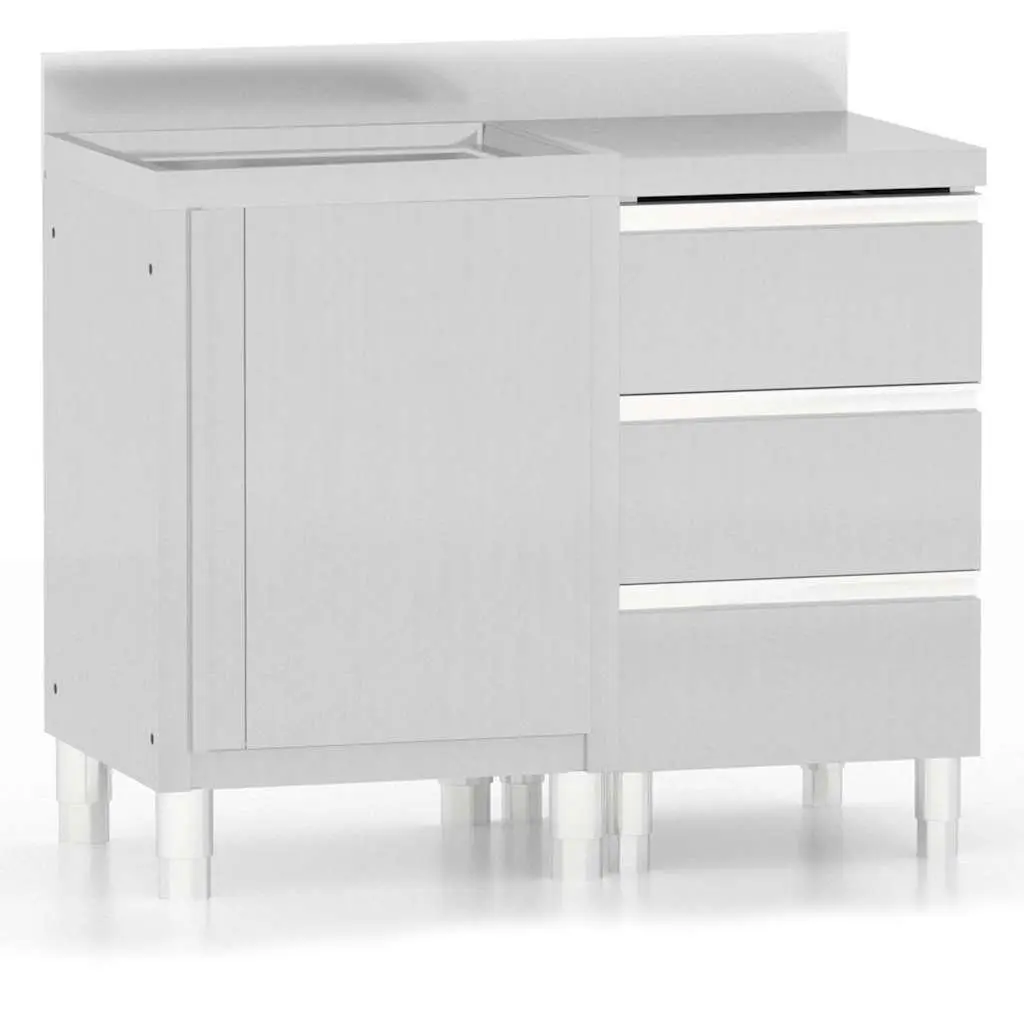 Commercial Kitchen Storage Cabinet Stainless Steel 2 Piece