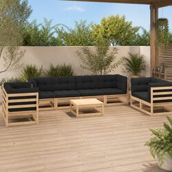 Friendly 9-Piece Lounge Set with Cushions for You