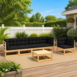 Friendly 6 Piece Lounge Set with Cushions for Outdoors