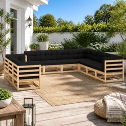 10-Piece Modular Garden Lounge Set for Your Outdoors
