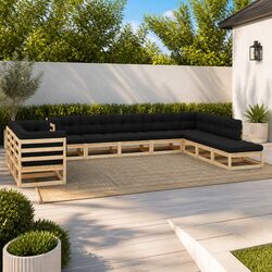 Friendly 11-Piece Garden Lounge Set with Soft Cushions