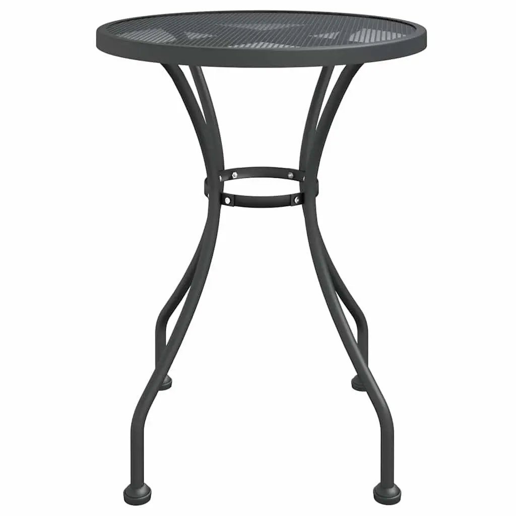 Outdoor Garden Set 3 Piece Anthracite Expanded Metal Mesh with Adjustable Backrest and Foldable Chairs
