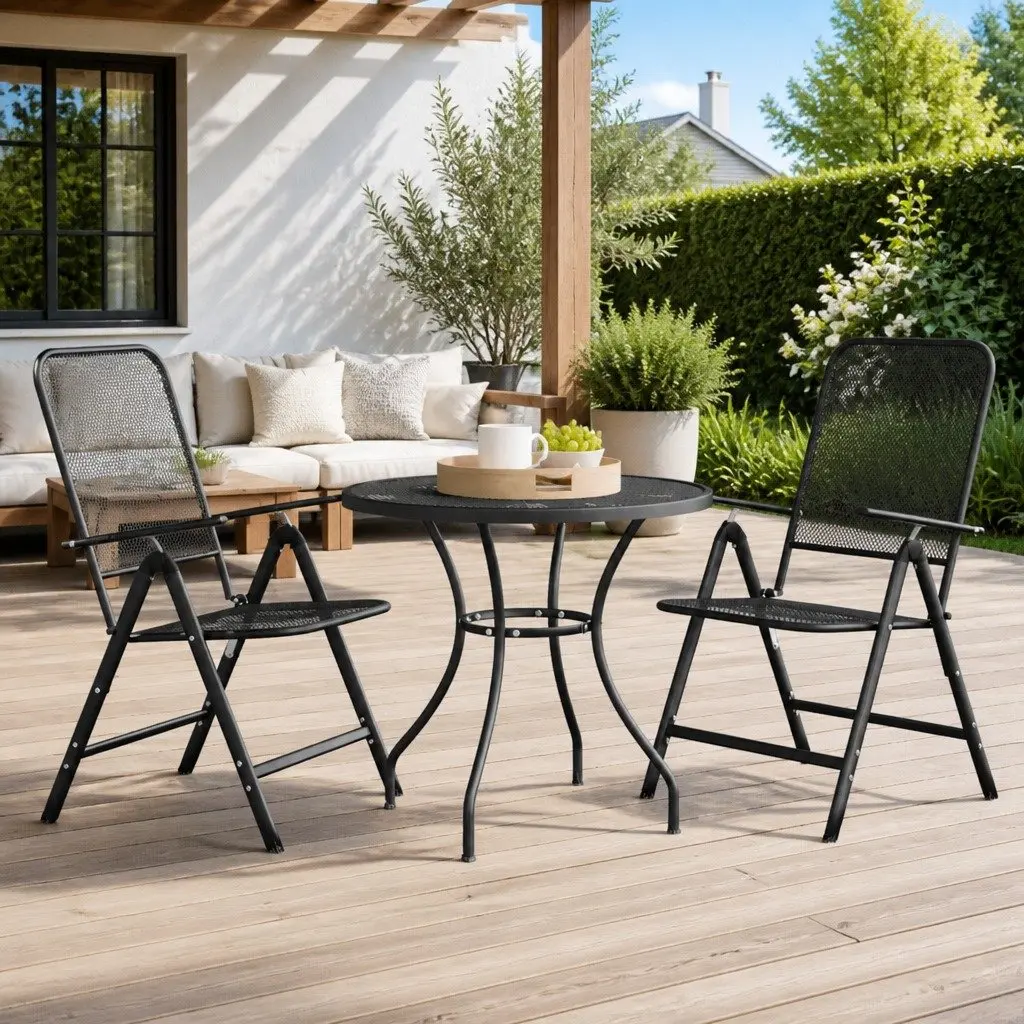Garden Dining Set with Folding Chairs