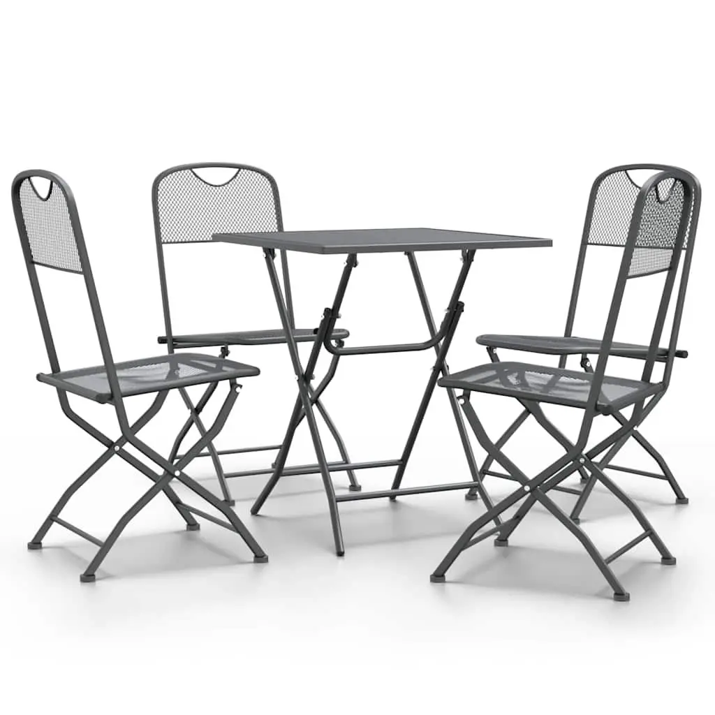 Garden Dining Set Foldable Anthracite 5 Piece
