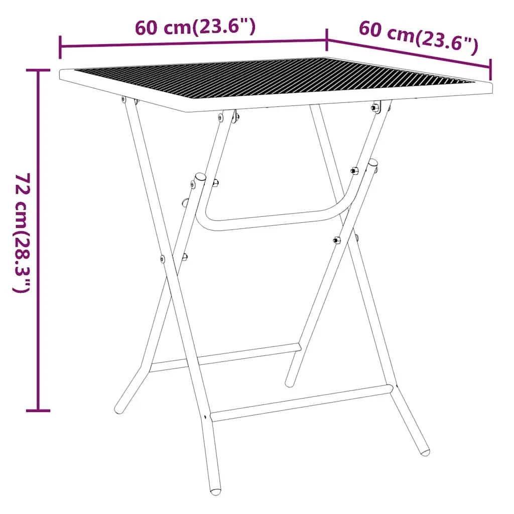 Garden Dining Set Foldable Anthracite 5 Piece