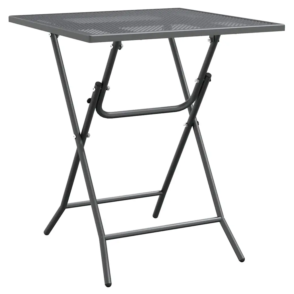 3 Piece Garden Dining Set Anthracite Expanded Metal Mesh Outdoor Furniture