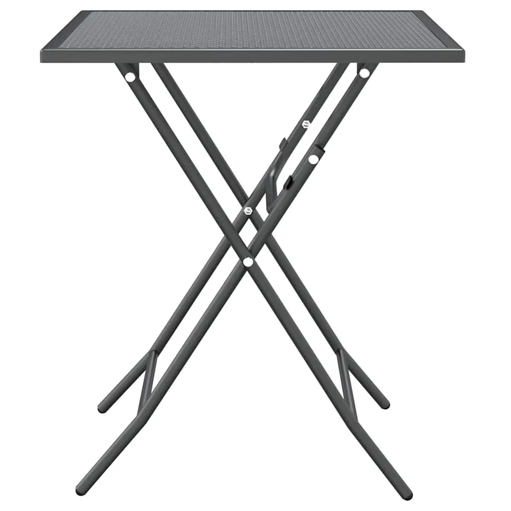 3 Piece Garden Dining Set Anthracite Expanded Metal Mesh Outdoor Furniture