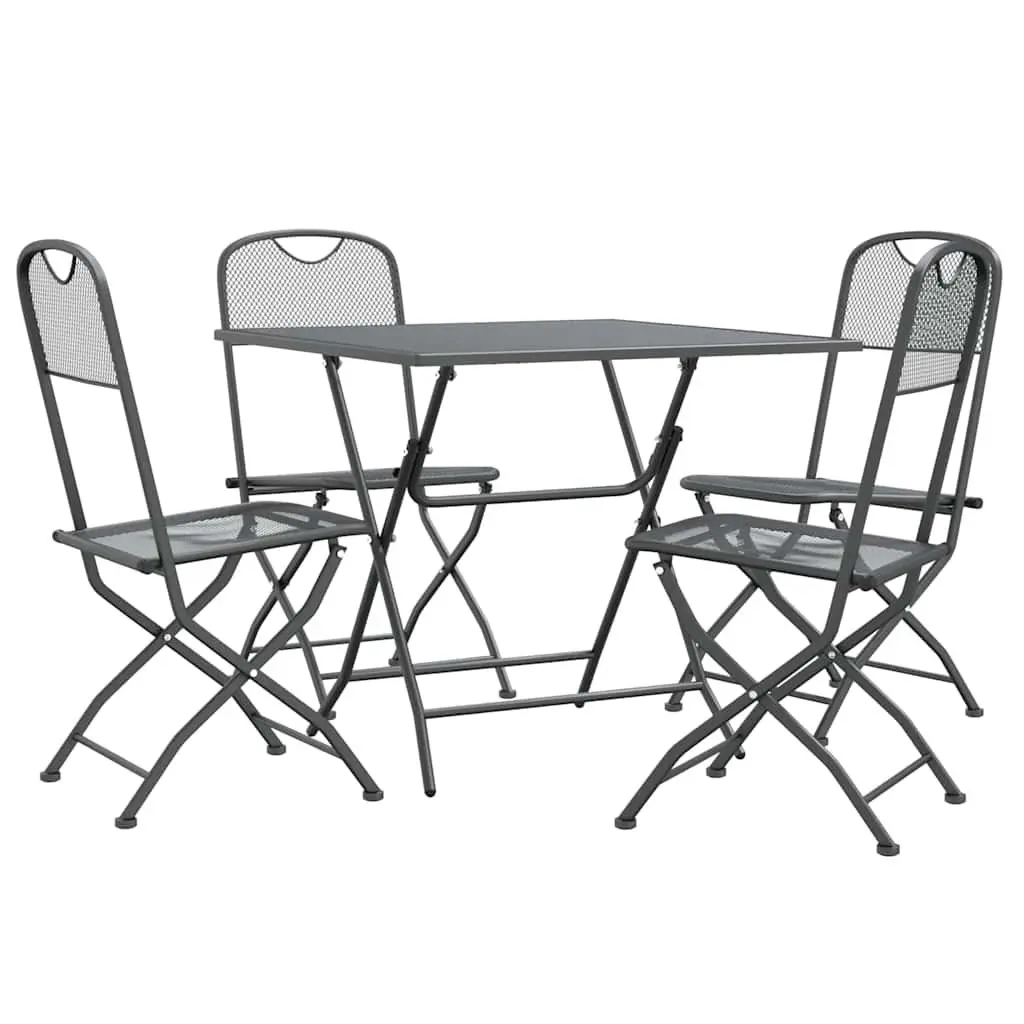 5 Piece Foldable Outdoor Garden Dining Set Anthracite