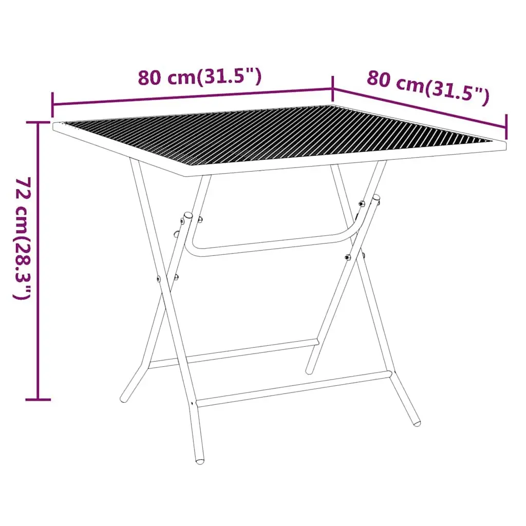 Outdoor Patio Furniture Set 5 Piece Foldable Table and Chairs Anthracite