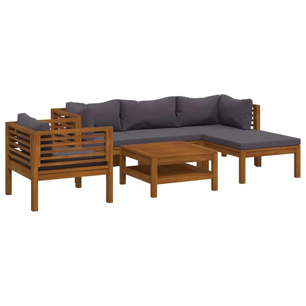 Garden Lounge Set 6 Piece Outdoor Furniture Patio Sofa Grey with Cushions