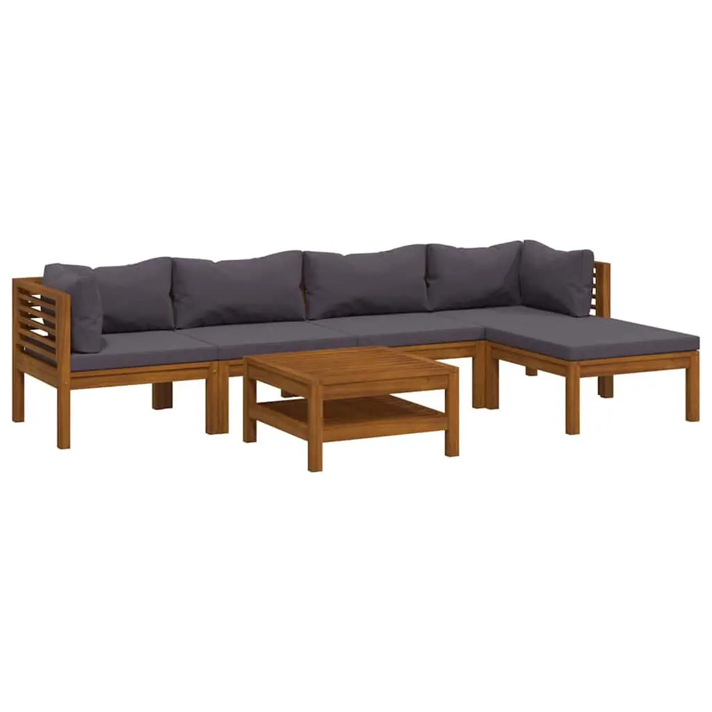 Garden Lounge Set 7 Piece Outdoor Furniture Modular Sofa Coffee Table Grey
