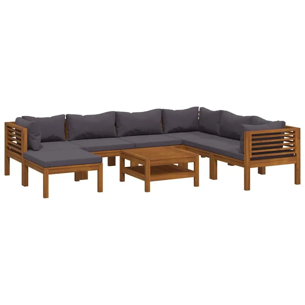 Garden Lounge Set 8 Piece Outdoor Furniture Acacia Wood Modular Sofa with