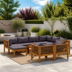 Friendly 10-Piece Modular Acacia Wood Lounge Set