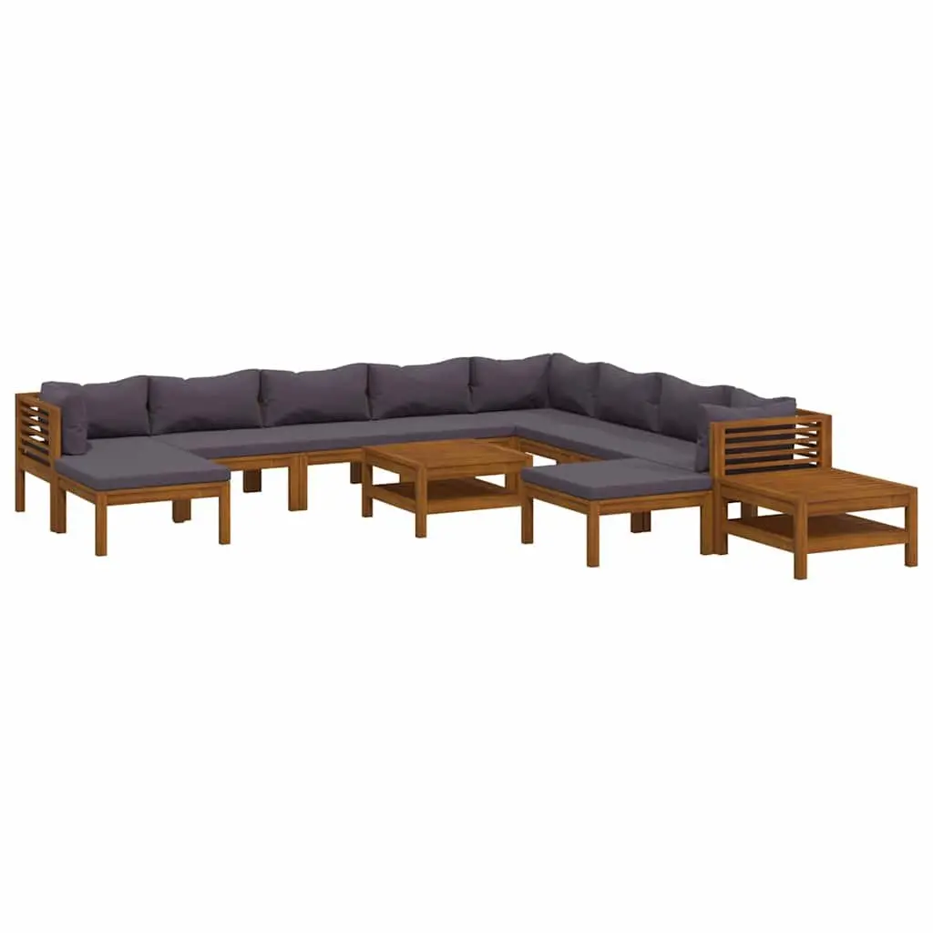 Garden Lounge Set Modular Acacia Wood 12 Piece Outdoor Furniture