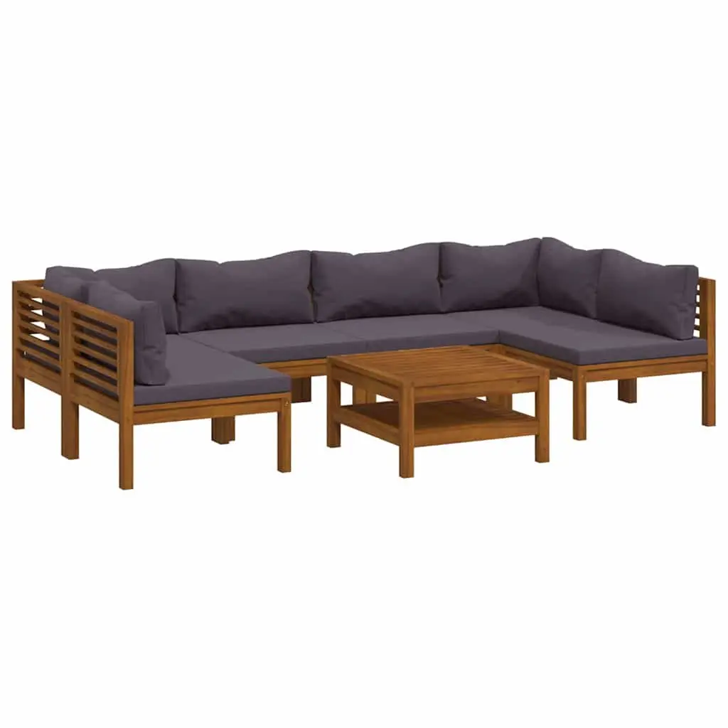 7 Piece Garden Lounge Set Outdoor Furniture Acacia Wood Frame Sofa Coffee Table