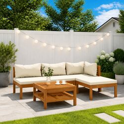 Your New 5-Piece Outdoor Acacia Wood Lounge Set