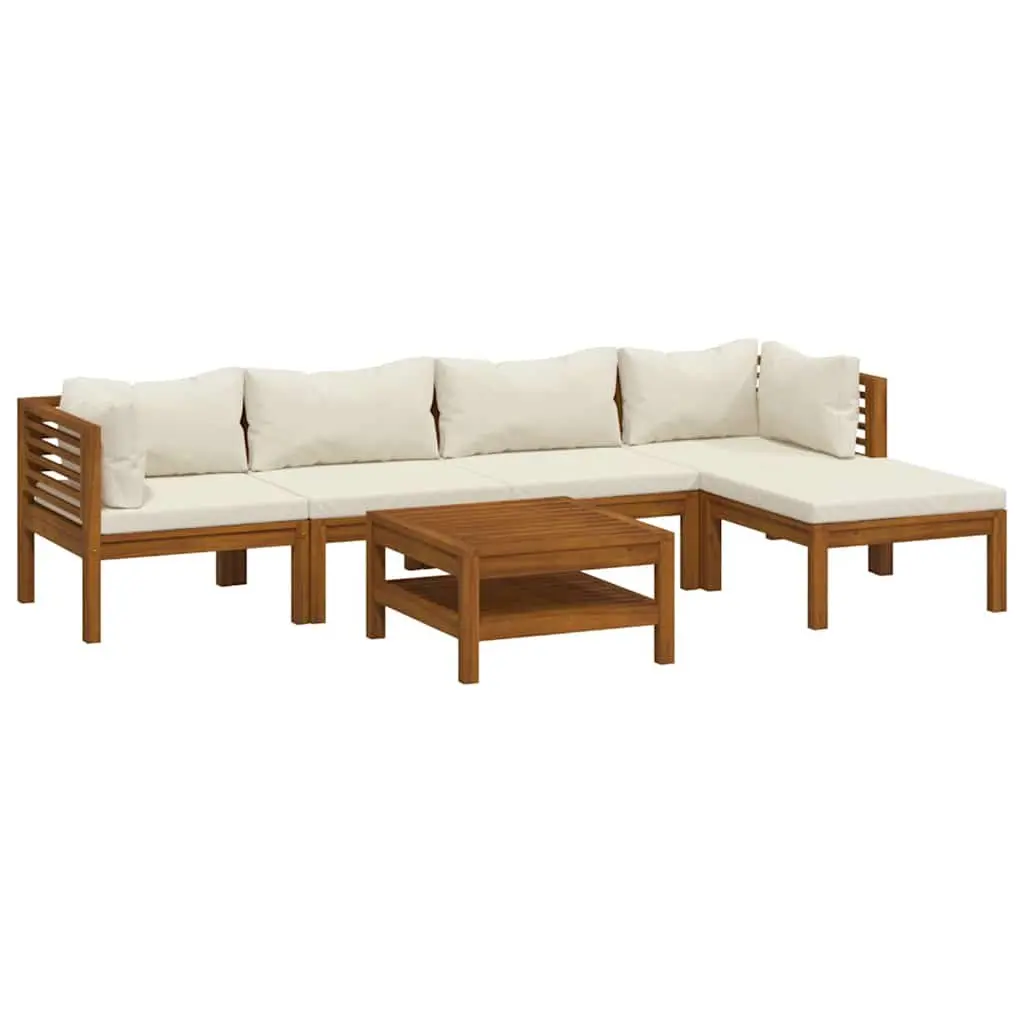 Garden Lounge Set 6 Piece Outdoor Furniture Acacia Wood Modular Sofa Patio
