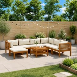 Garden Lounge Set 8 Piece Outdoor Furniture Sofa with Cushions Coffee Table