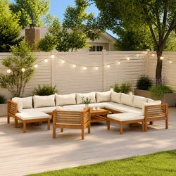 Garden Lounge Set 12 Piece Outdoor Furniture Modular Acacia Wood Patio Seating