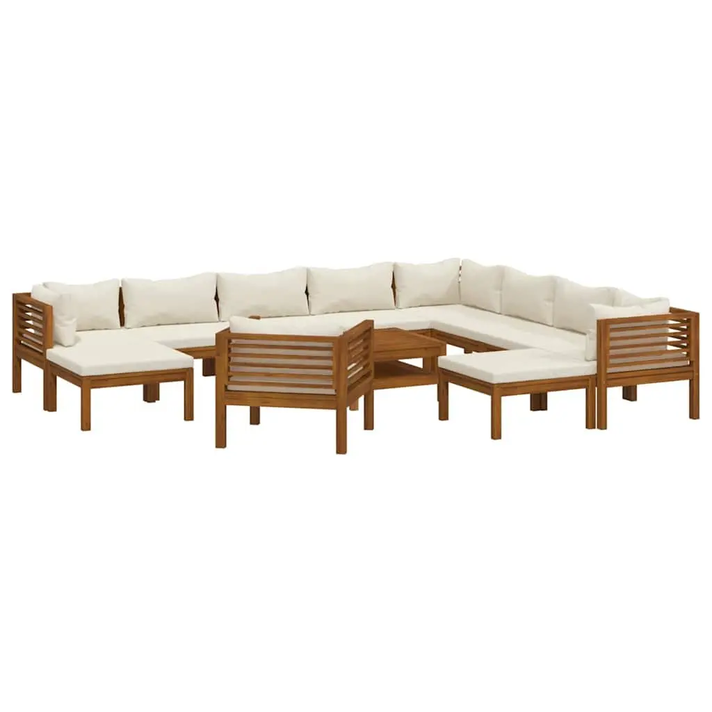 Garden Lounge Set Modular Acacia Wood 12 Piece Outdoor Furniture