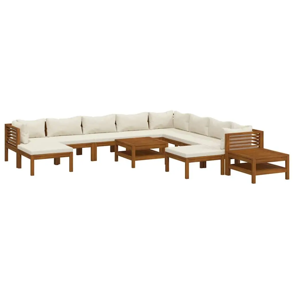 Garden Lounge Set Modular Acacia Wood 12 Piece Outdoor Furniture
