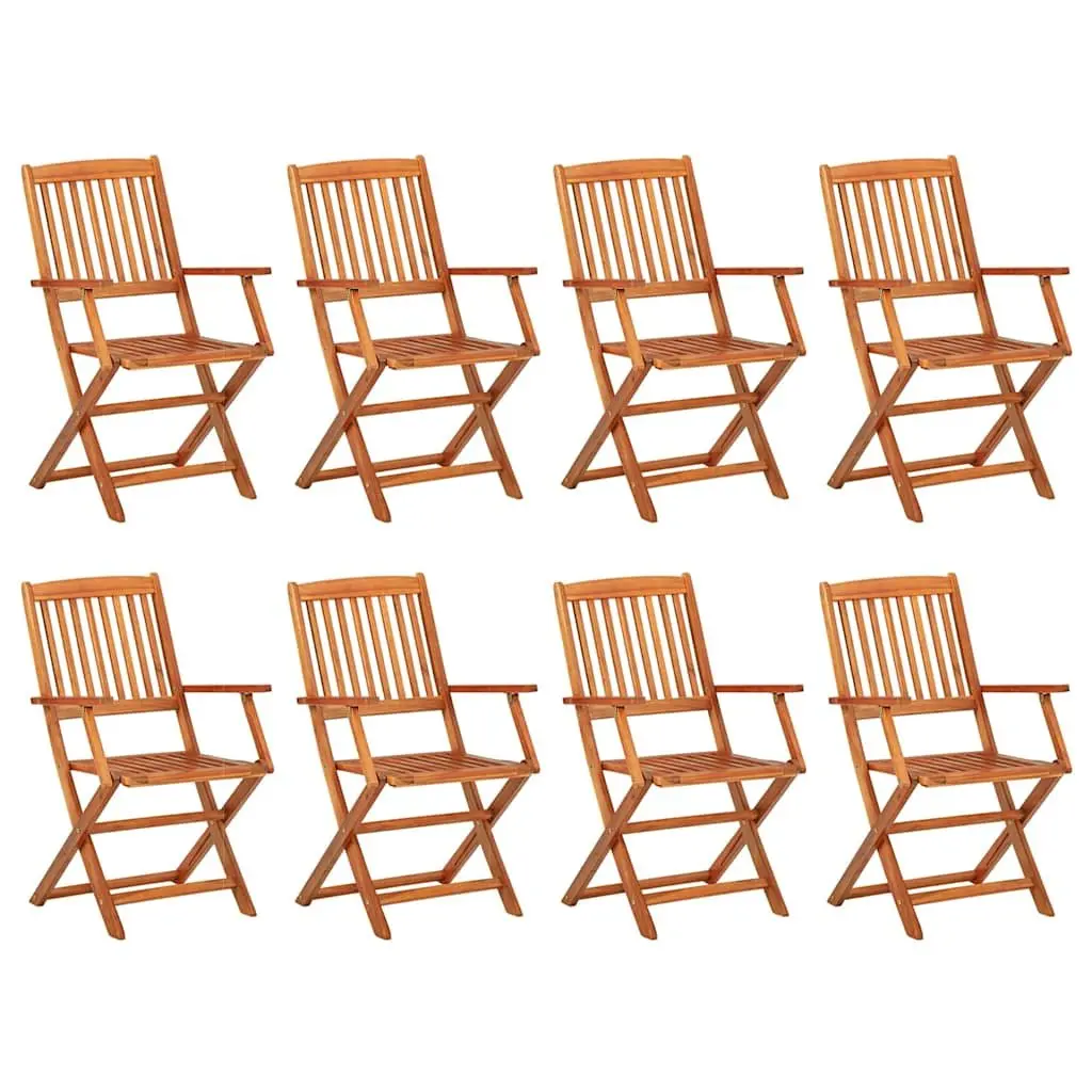 Garden Dining Set 9 Piece Outdoor Patio Table Chairs Solid Wood Brown