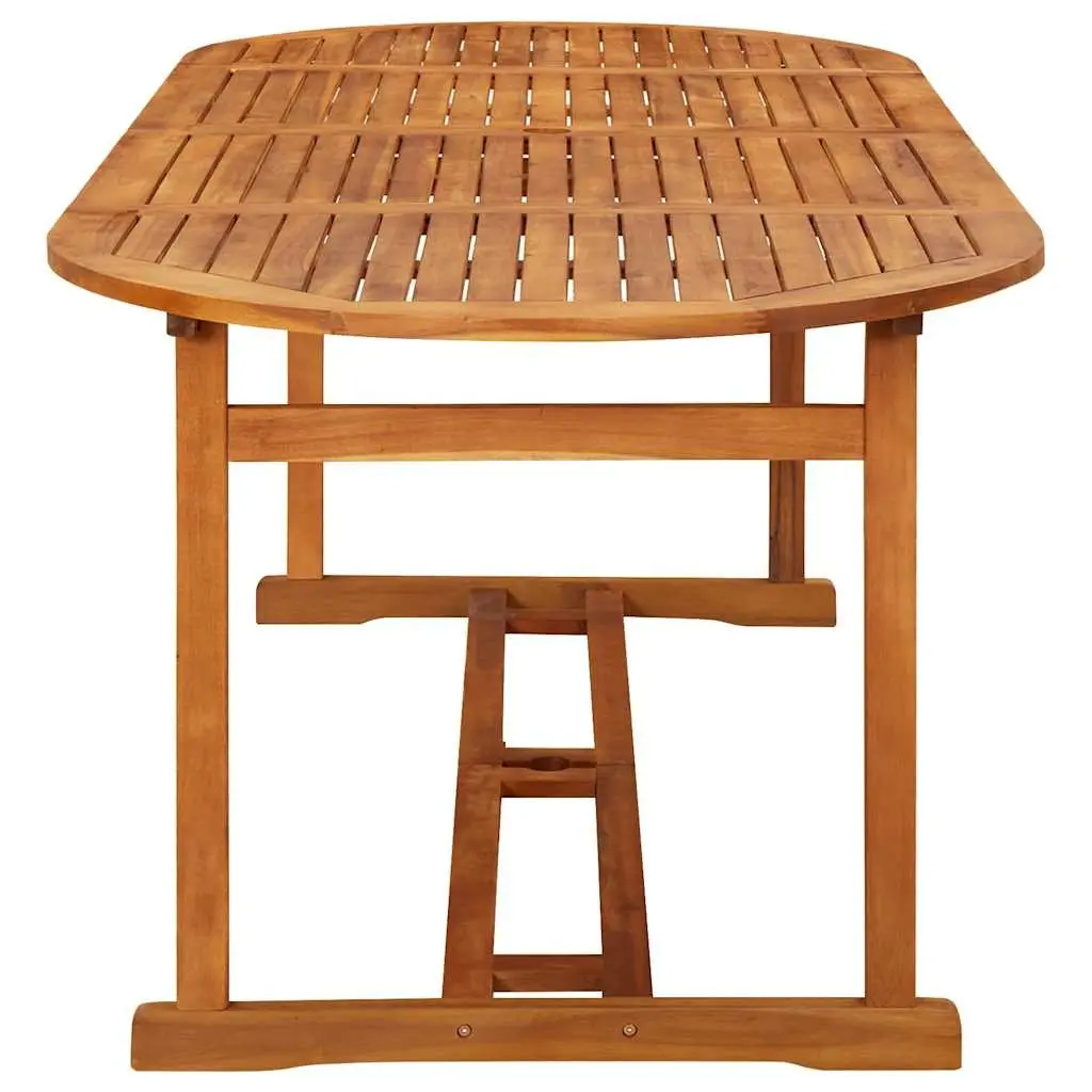 11 Piece Outdoor Dining Set Garden Table Chairs Brown Wood Patio Furniture