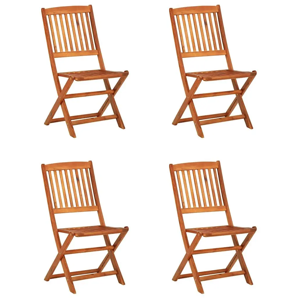 Garden Dining Set 13 Piece Outdoor Furniture Solid Acacia Wood Table and Folding Chairs Brown
