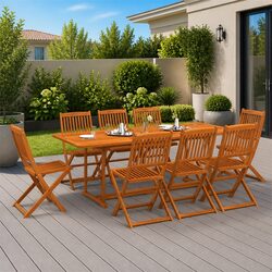Friendly 9 Piece Garden Dining Set for Your Space