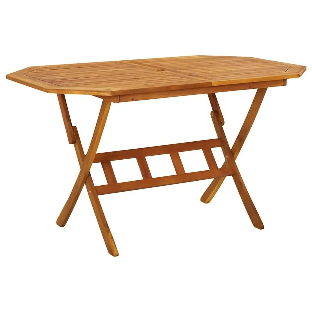 Outdoor Patio Dining Set 7 Piece Solid Acacia Wood Brown Foldable Weather Resistant Table Chairs
